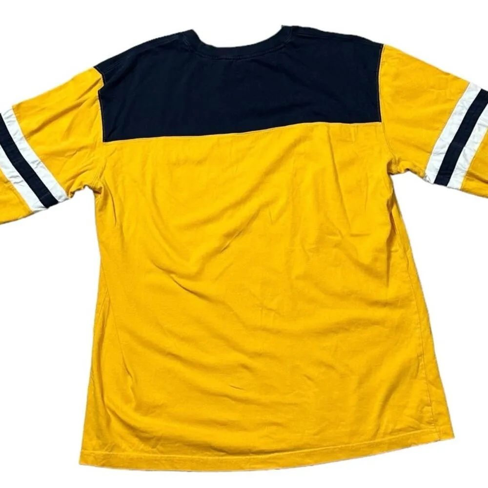 Tommy Hilfiger XL Lions Baseball Tee Long Sleeve Yellow Navy Vintage - Image 4