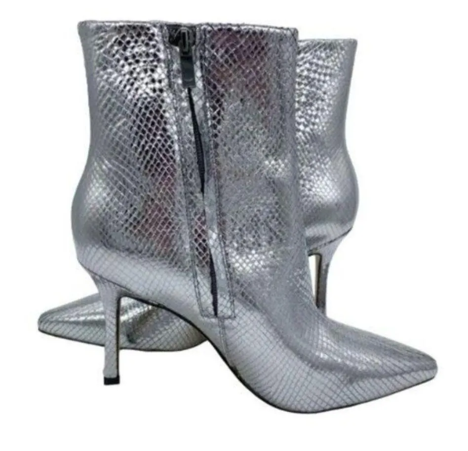 Marc Fisher Kendry Metallic Leather Stiletto Boots Size 7 - Image 2
