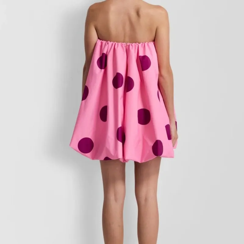 Pink Polka Dot Sleeveless Mini Bubble Dress Sz M Size M - Image 9