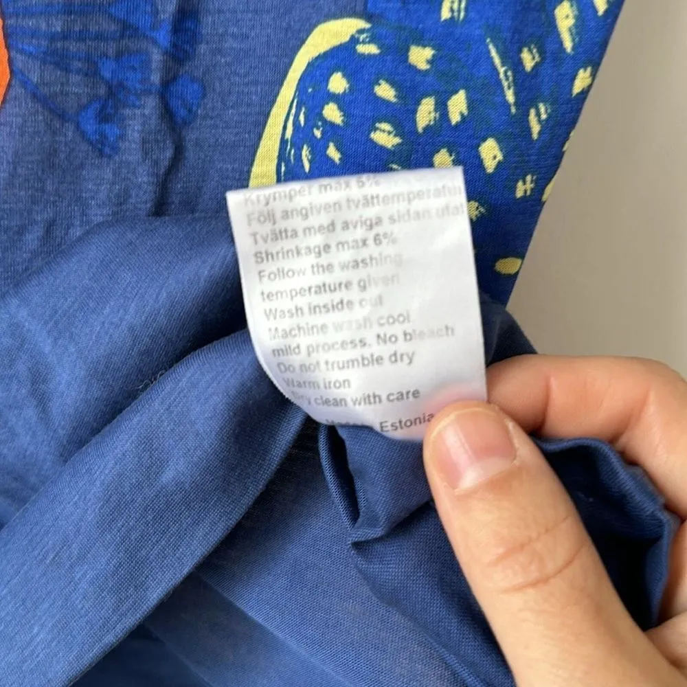 Marimekko Tricot Tunic‎ Multi Print Floral Blue Size XS - Image 8