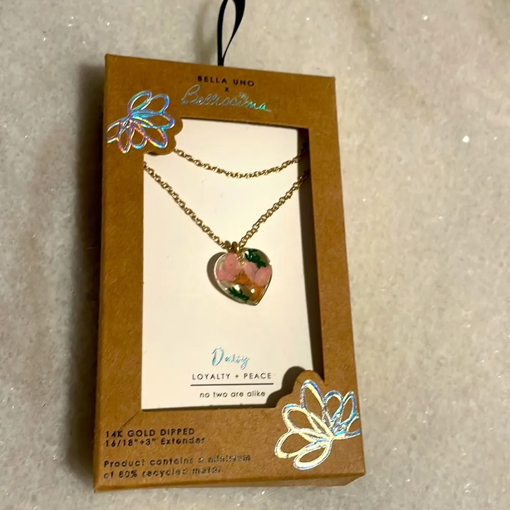 Bella Uno Bellissima Pressed Flower Daisy Petal Heart Multi - Image 4