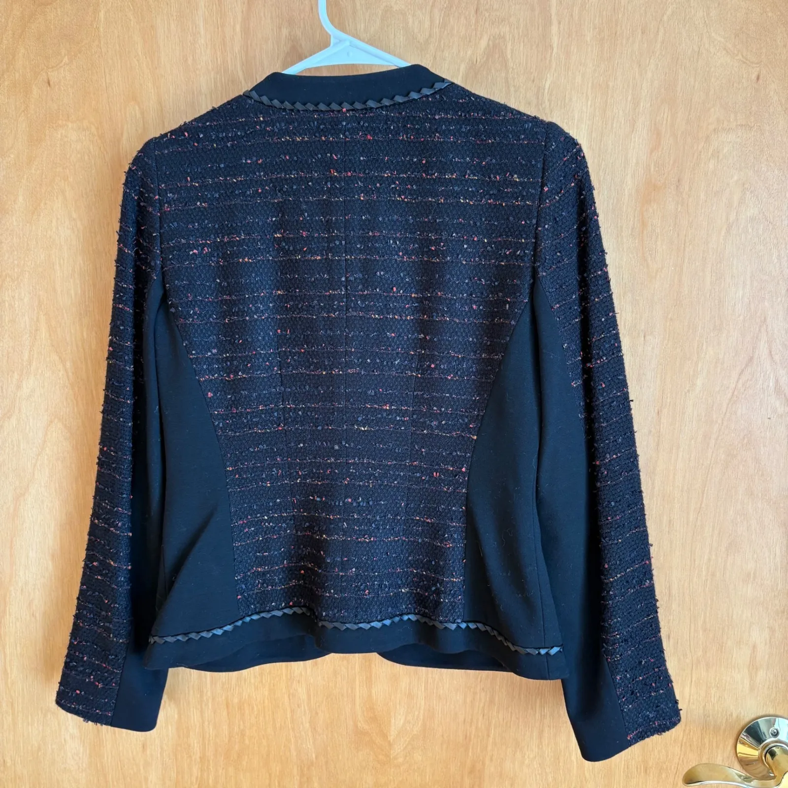 Lafayette 148 New York Petite Black Multi Color Tweed Trim Blazer Jacket Size 2 - Image 7