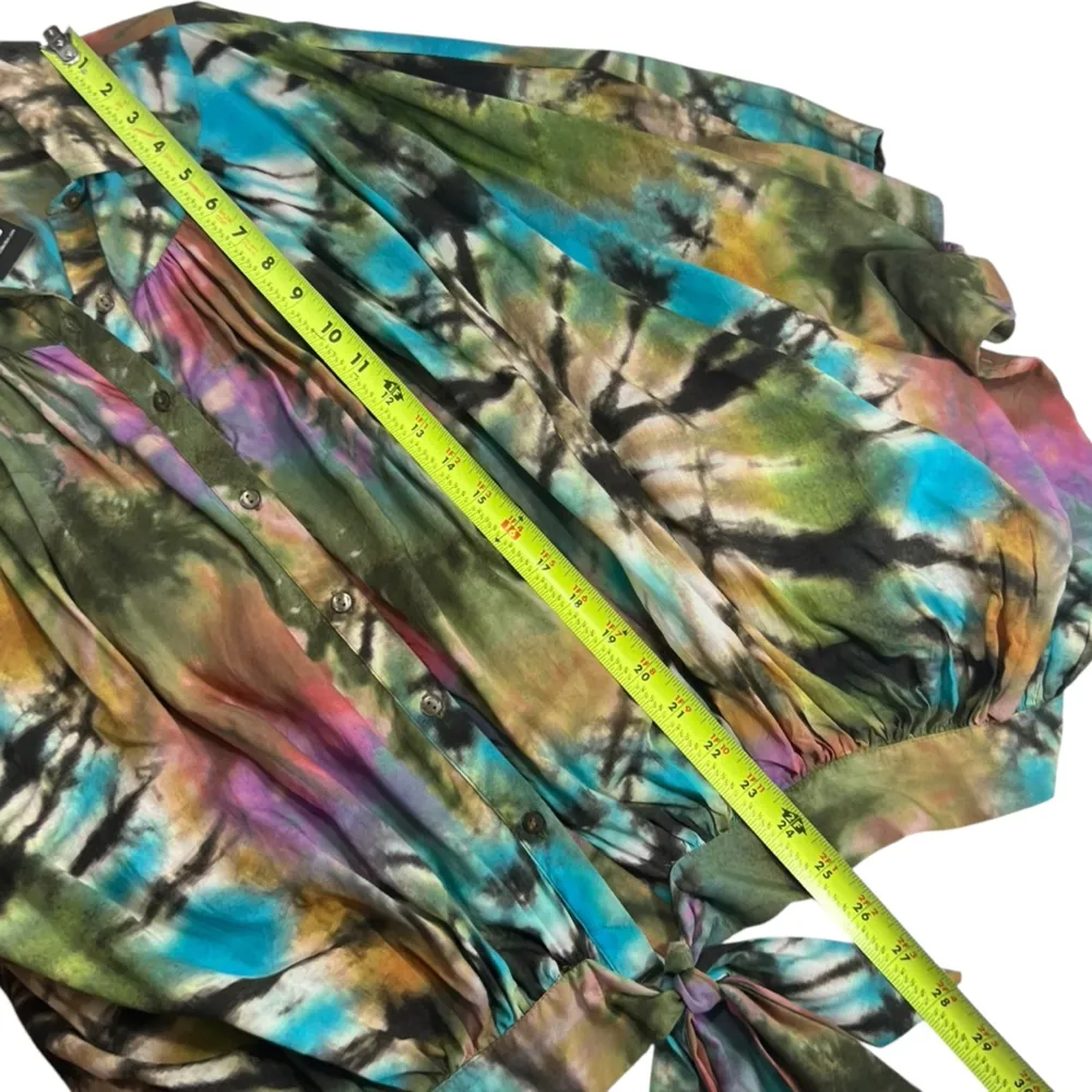 Tolani Collection Ruth Multi Print Tie Dye Front Tie Top - Image 7