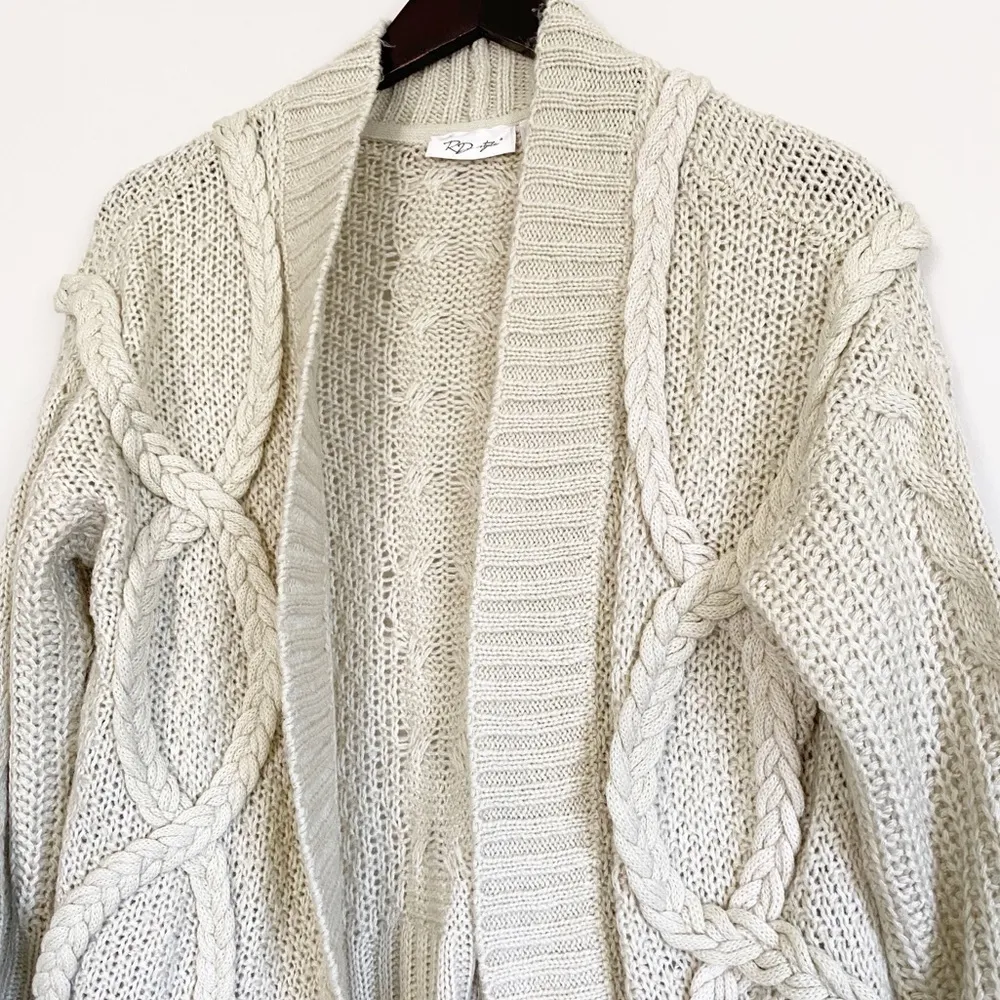 RD STYLE Chunky Rope Cardigan Sweater XS - Image 2