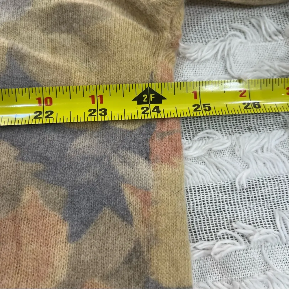 ASPHALT Womens Wool Blend Butter Yellow Floral Sweater Sz M - Image 5