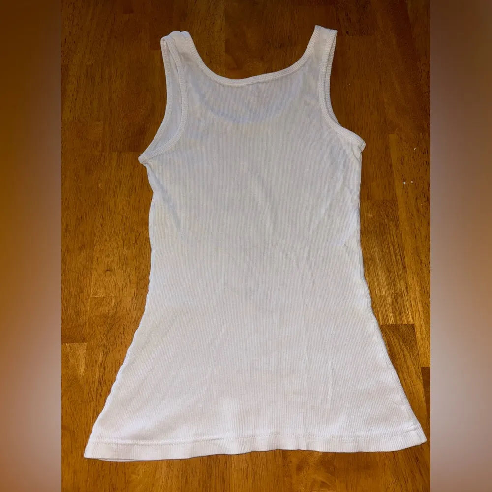 Vanity White Fitted Sleeveless Tank Top Size XL - Image 5