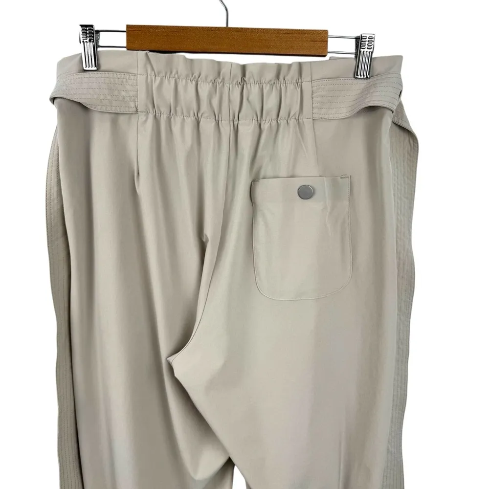 Athleta Skyline Pant II Beige Belted Lightweight Travel High Rise Paperbag SZ 8 - Image 7