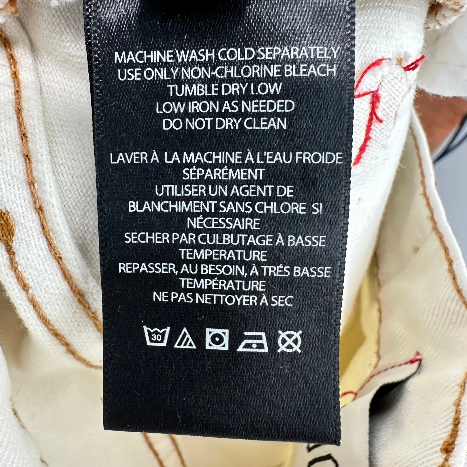 BDG Urban Outfitters Cream Loose Straight Jeans Distressed Knee Size 25‎ Casual - Image 13