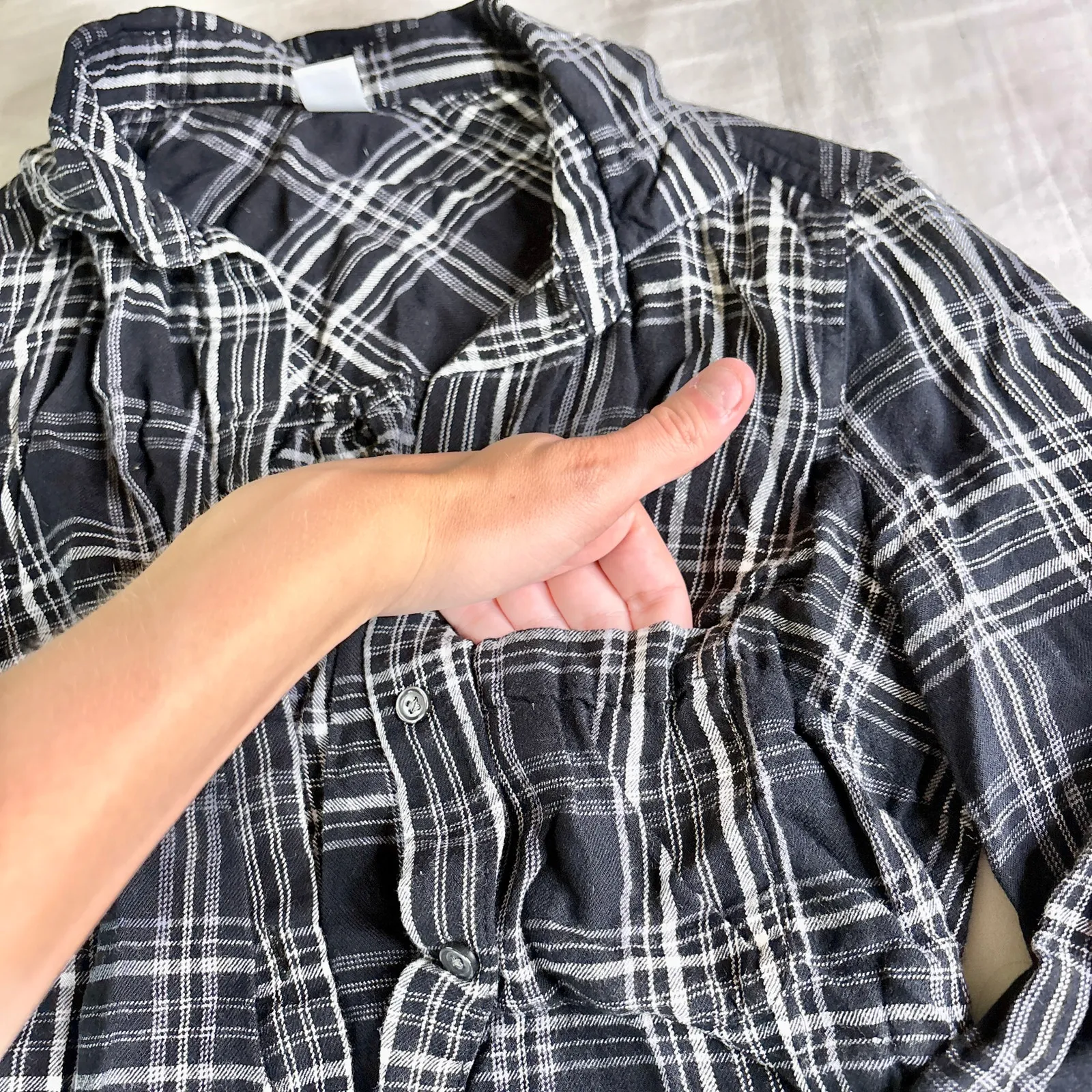 Fall Flannels Womens Small Black White Blue Button Downs Bundle - Image 4