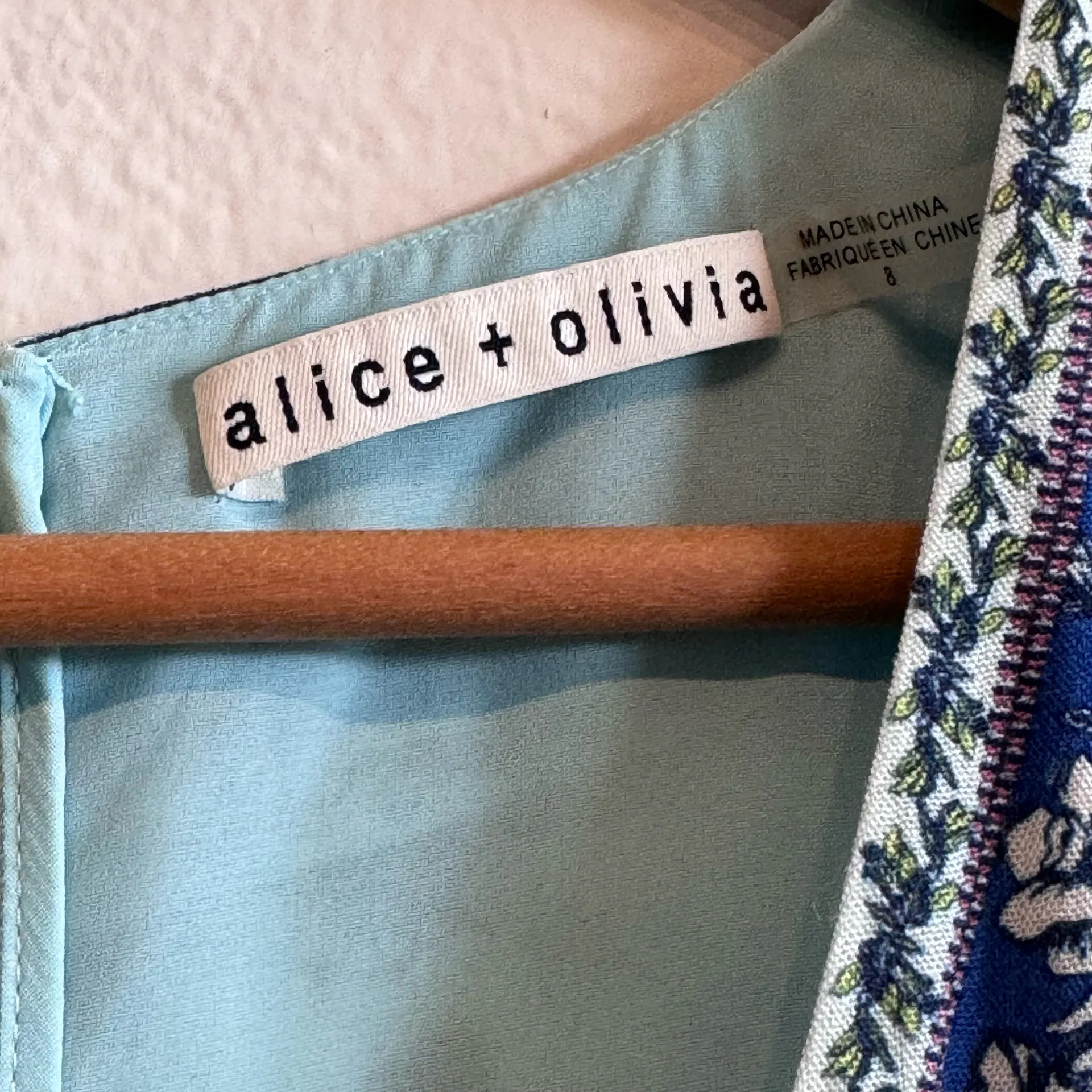 Alice + Olivia Mariska Blue Purple Floral Romper Boho Summer Preppy Size 8 - Image 6