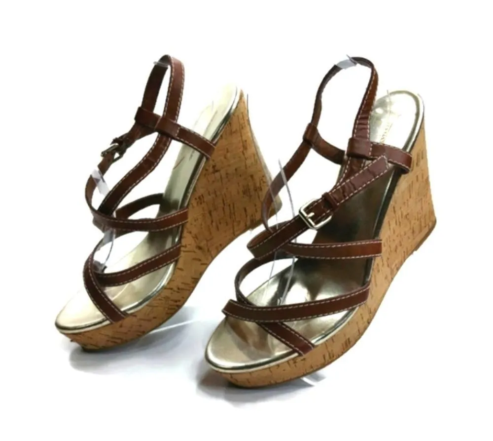 SS1379 GUC Banana Republic Wedge Sandals size 10 - Image 5