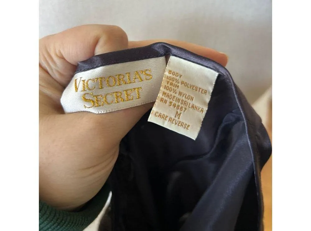 Vintage Gold Label Victorias Secret Black Satin Lace Insert Slip - Image 5