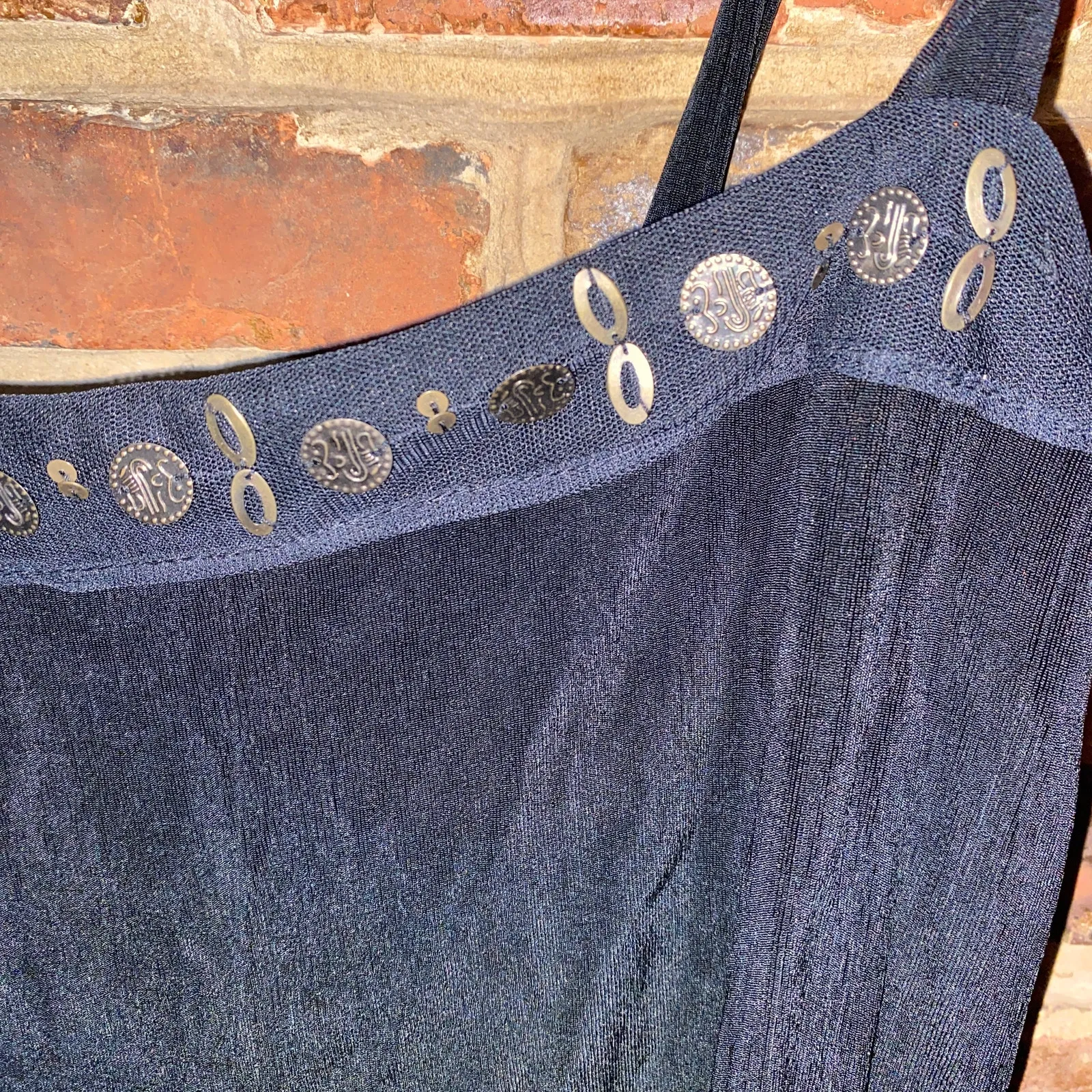 Coldwater Creek Vintage Y2k Black Slinky Liquid Knit Beaded Tank Top Women's XL - Image 3