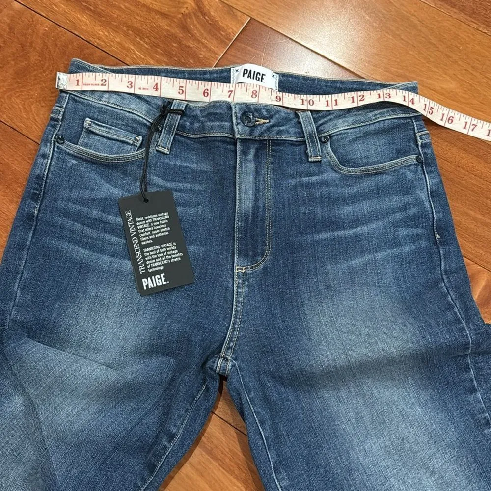 NWT PAIGE Women's Flora Straight Barkley With Ruffle Detail Jeans Size 28 - Image 7