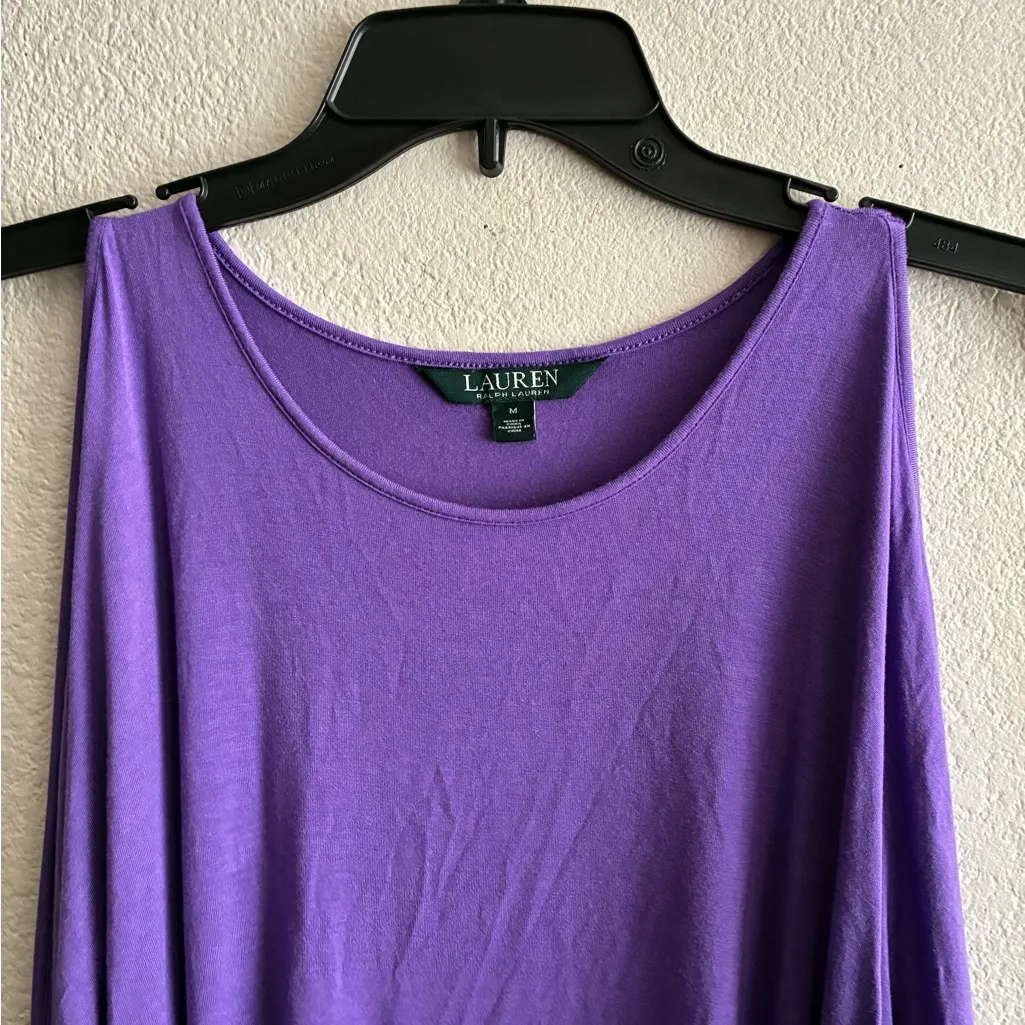 Ralph Lauren Women's Purple Viscose Jersey Knit
Cutout Cold Shoulder Top M - Image 6