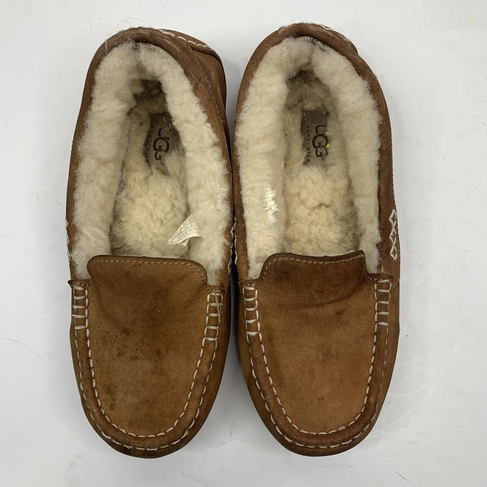 Ugg Sz 7 Ansley Slipper Leather Nubuck Brown Chestnut Slip On Shoes Women’s 3312 - Image 7