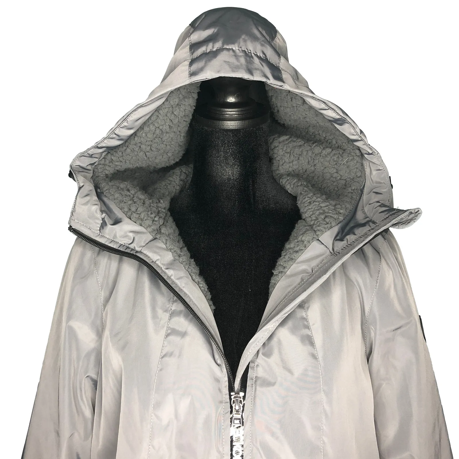 MICHAEL Michael Kors Gun Metal Missy Faux Shearling Lined Jacket - Image 4