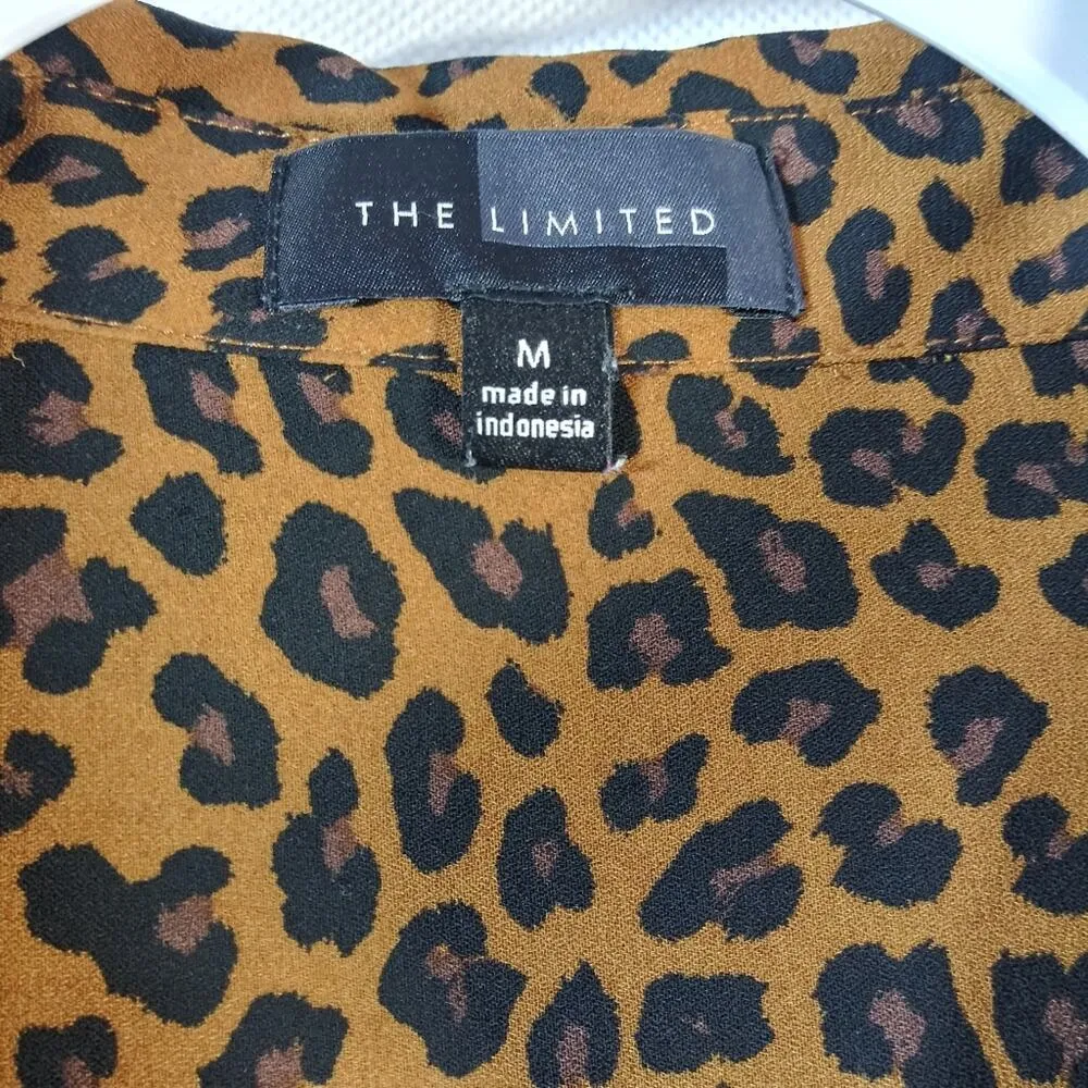 The Limited Cheetah Print Button Front Casual Blouse Mob Wife Edgy Size M - Image 5