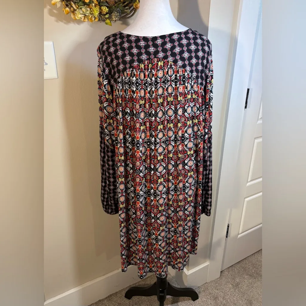 Uncle Frank Festival Boho Dress XL – Lace-Up Babydoll Crinkle w/ Pockets🧡 - Image 6