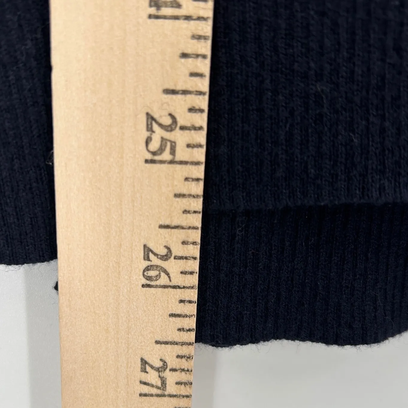 LK Bennett London Navy Blue Cotton Cashmere Minimalist Sweater Women's Size Med - Image 6