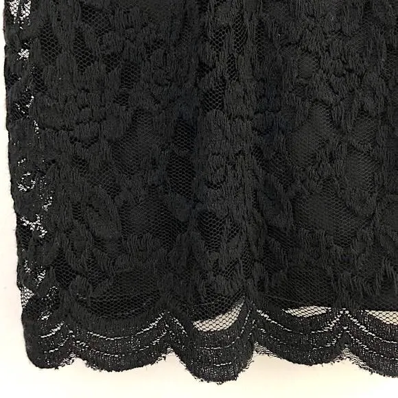 Pins and Needles Open Back Peplum Lace Dress Cut Out Sleeveless Mini Black - Image 9