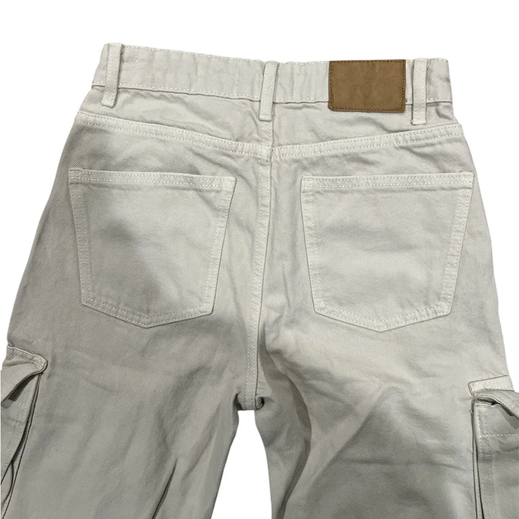 Cotton On Off White Cargo Wide Leg Jeans size 2 - Image 5