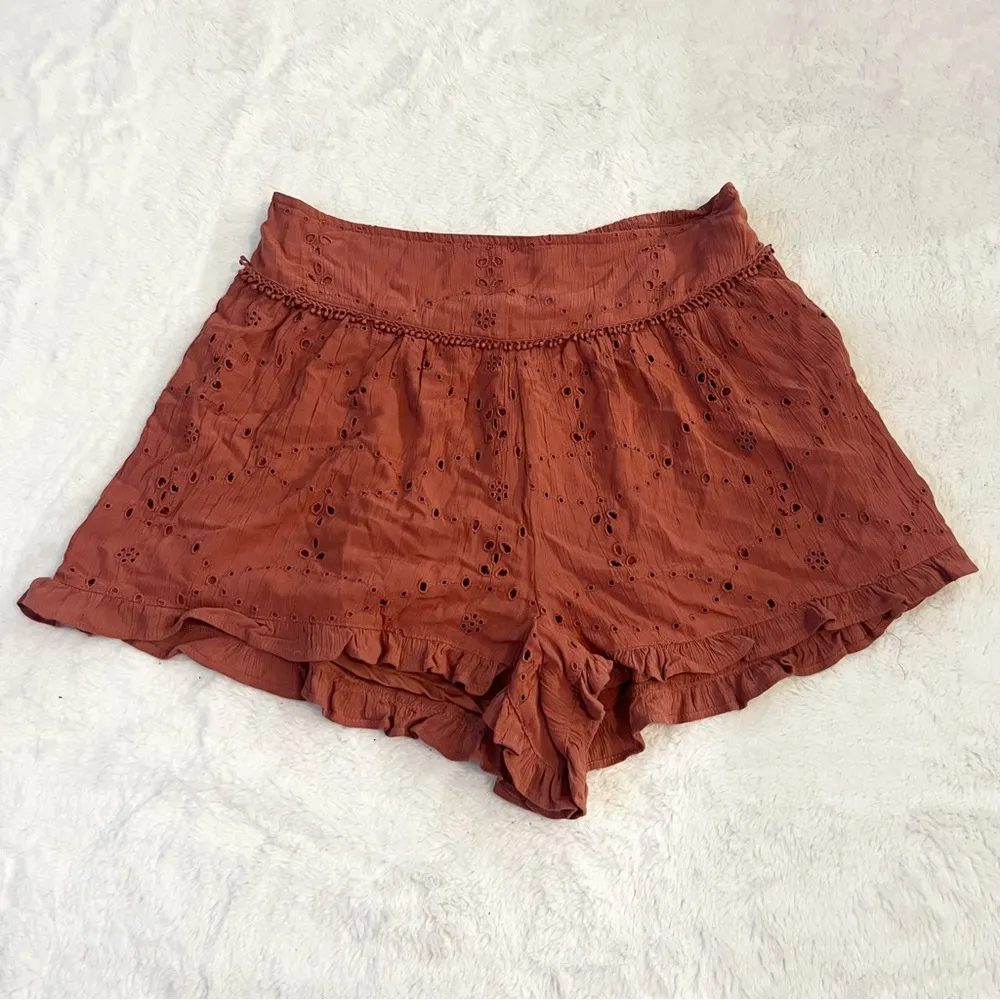 American Eagle Burnt Orange Casual Flowy Festival Shorts Size Medium - Image 6