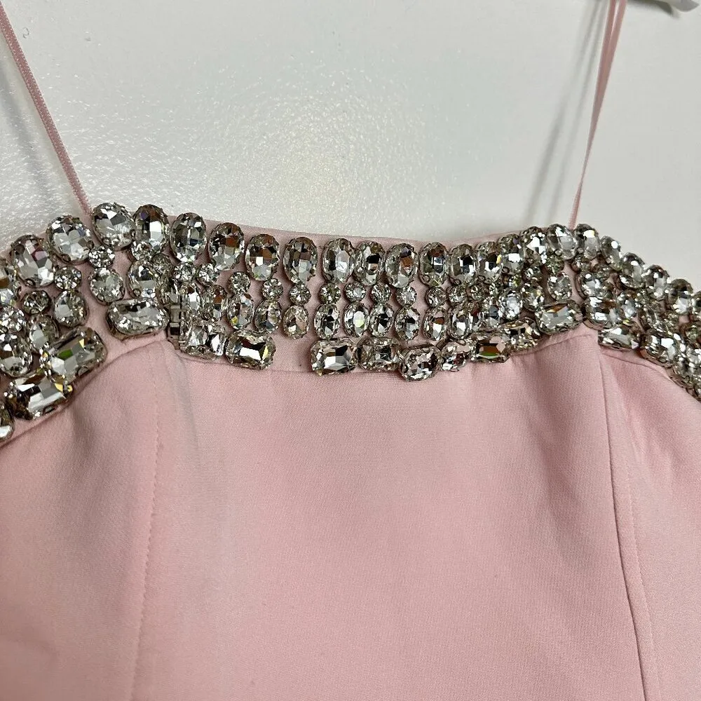 ML MONIQUE LHUILLIER Milana Strapless Midi Cocktail Dress in Pearl Pink US 8 - Image 6