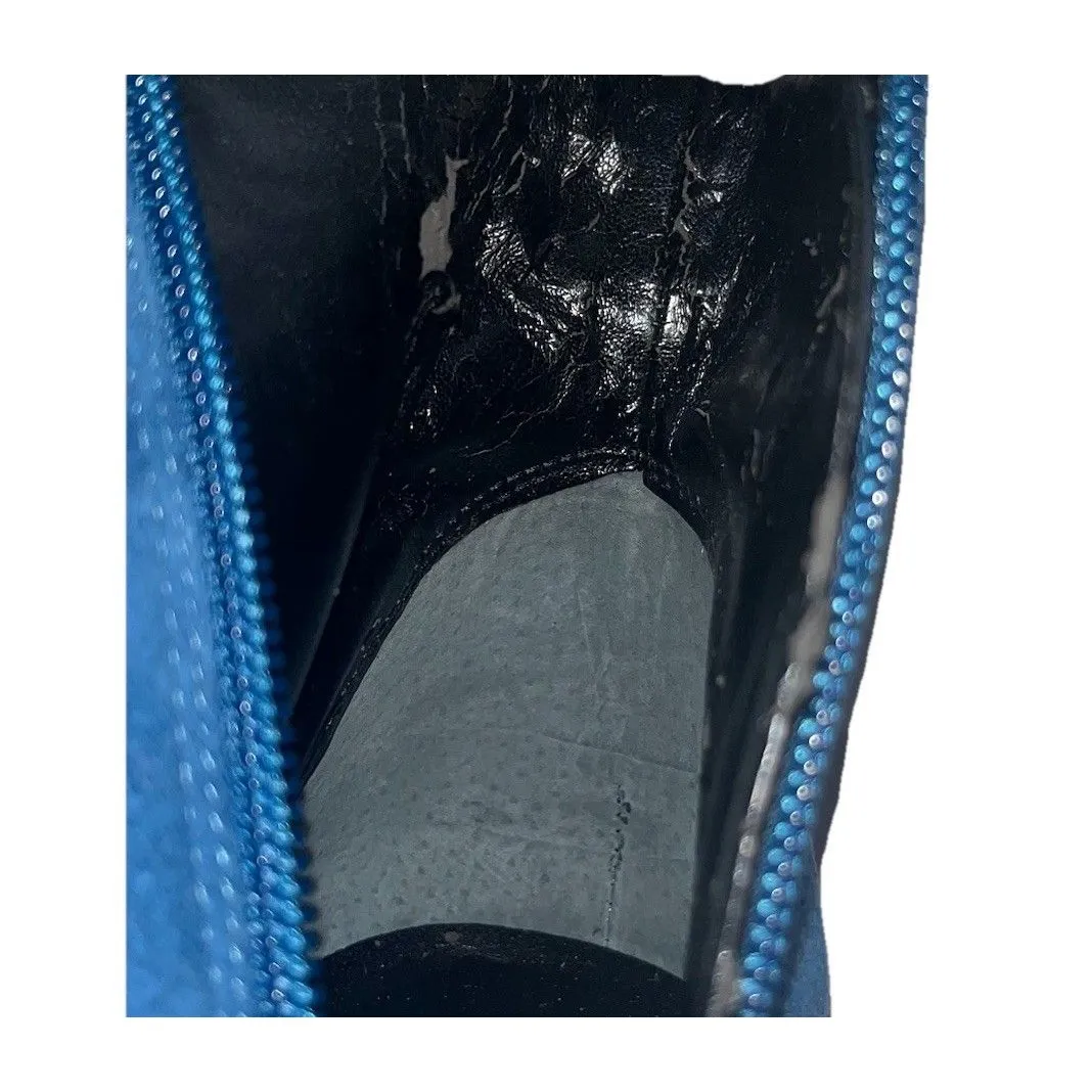 Marc Fisher Ltd Blue Suede Pointed Toe High Heel Ankle Boot Women's Size 10 - Image 7