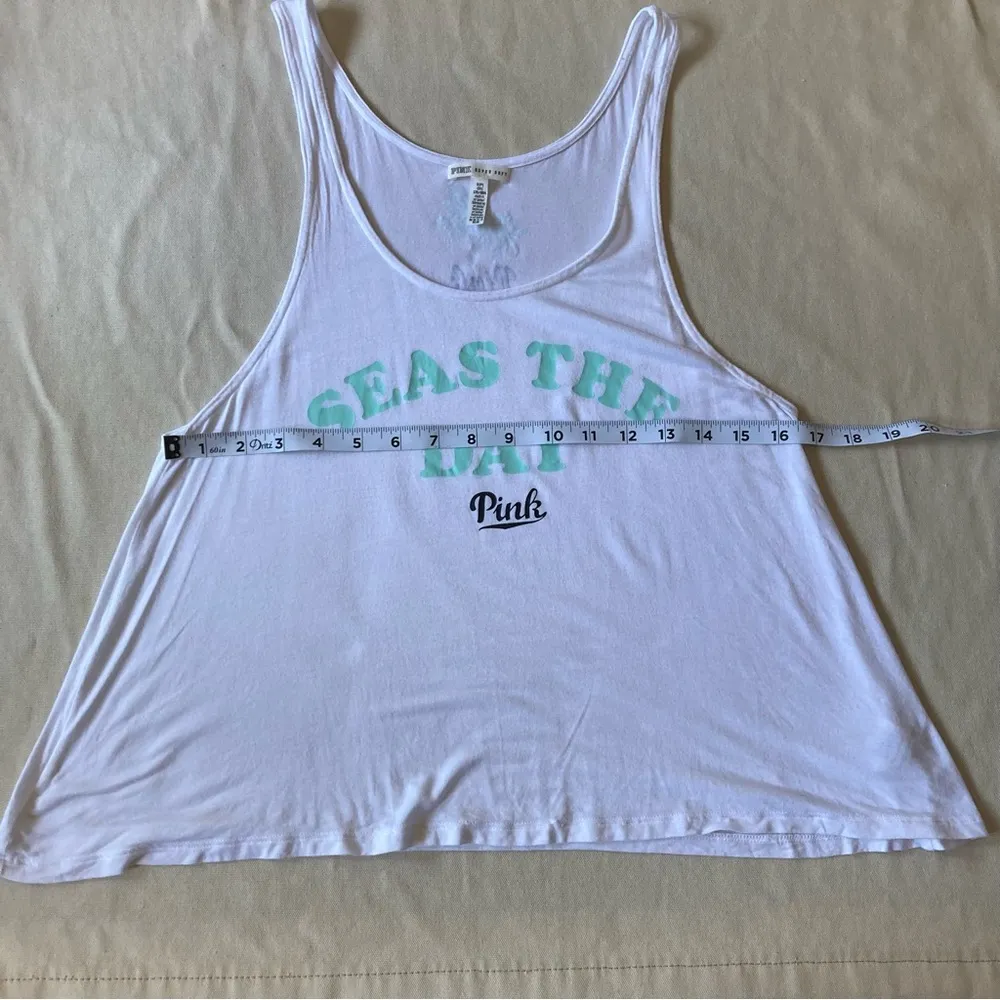 PINK Victoria's Secret White Loose Fit Super Soft Tank "SEAS THE DAY" - Image 6