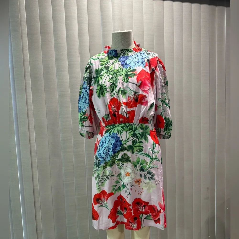 AMTIOUS Kara floral mini dress ✨ Red Size L - Image 4