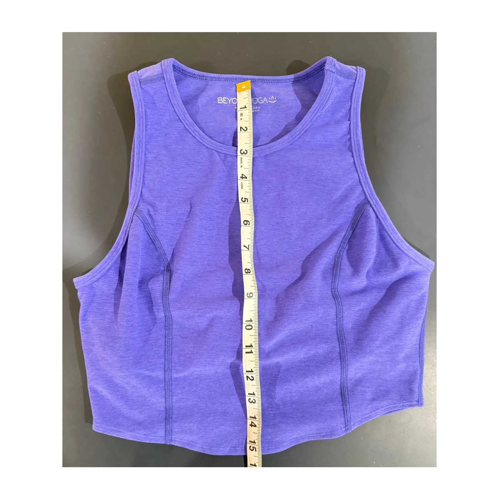 Women's Beyond Yoga Spacedye Motivate Cropped Tank Ultra Violet Small Athleisure - Image 7