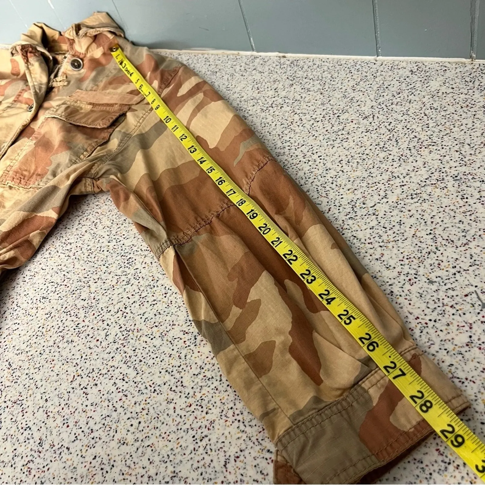 Free People Lead The Way Camo Lightweight Utility Jacket Taupe Tan Women’s XS - Image 11