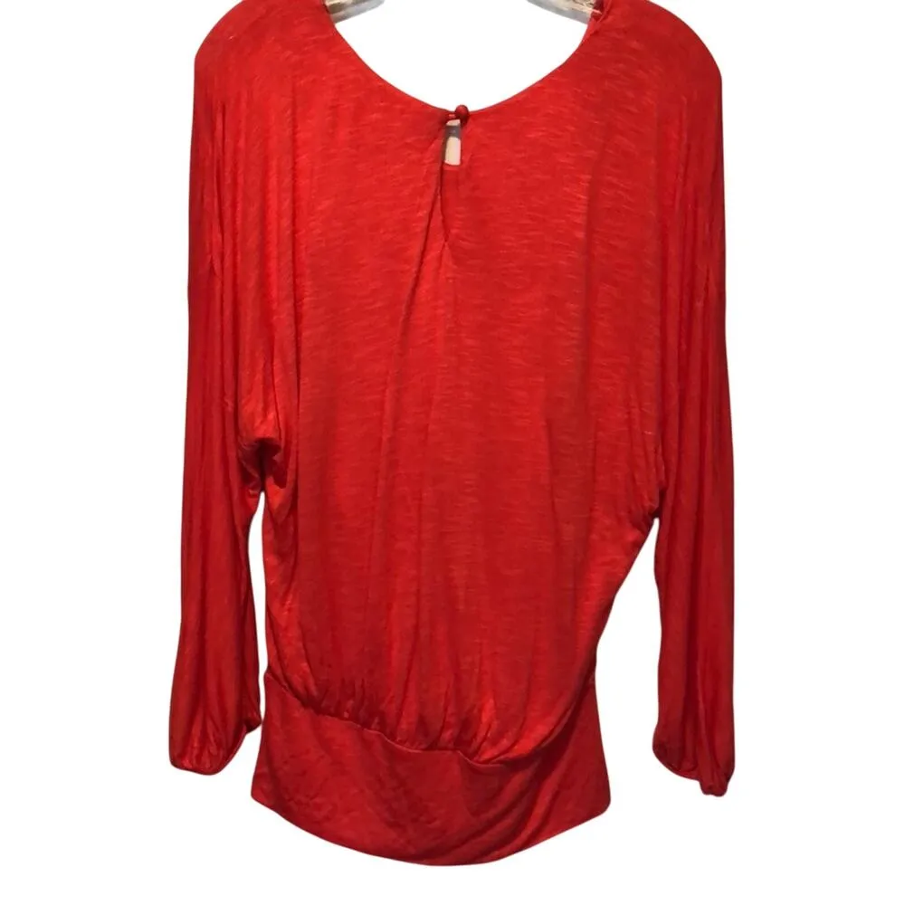 Cache Banded Bottom Lined Stretch Top New Persimmon Color Key Hole $98 NWT - Image 5