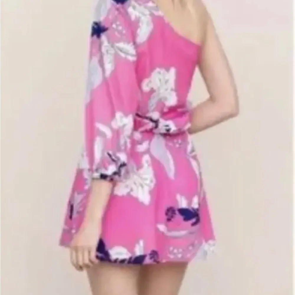 YUMI Kim Eastern Garden Pink Floral One‎ Shoulder Mini Dress - Image 2