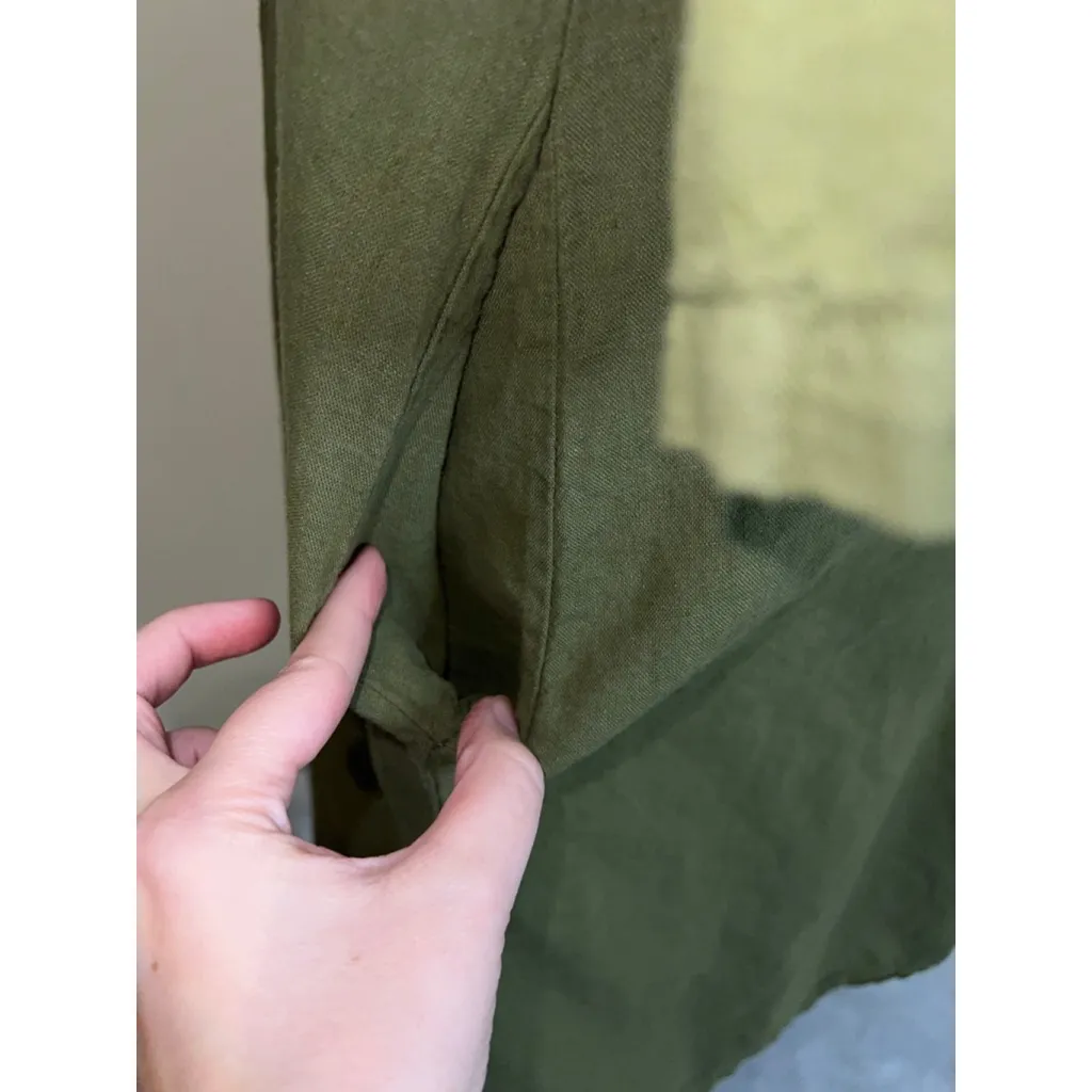 Women's Terzo Millennio Olive Green Linen Tunic Dress Size L Size L - Image 3