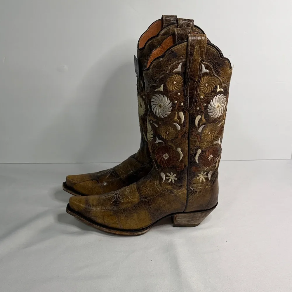 Dan Post Brown Embroidered Ankle Boots - Image 3