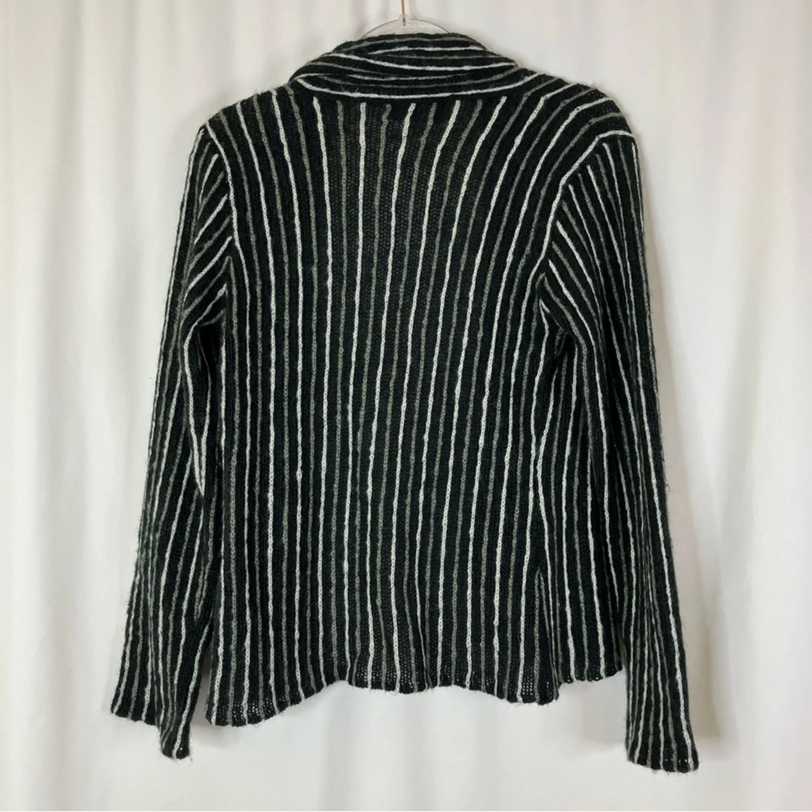 Wooden Ships Soft Loose Knit Acrylic Mohair Wool Open Front Cardigan Sweater M - Image 4