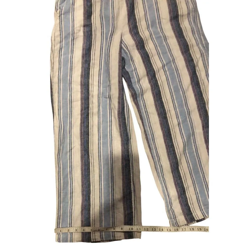 Definitions by d jeans Lagenlook Boho Striped Linen Blend Pant size L - Image 8