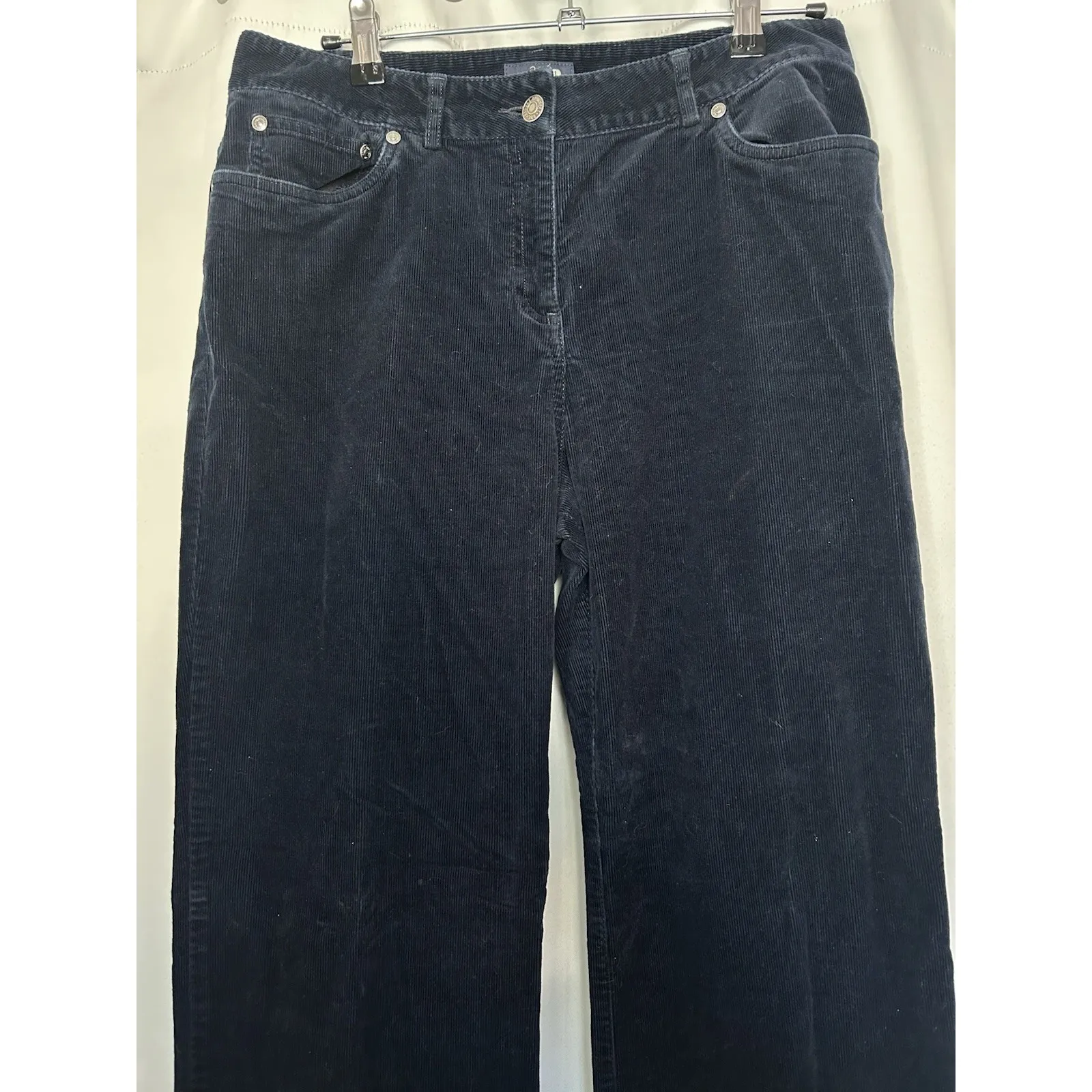 Brooks Brothers 346 Corduroy Pants Womens Size 10 Navy Blue Straight Leg Stretch - Image 2