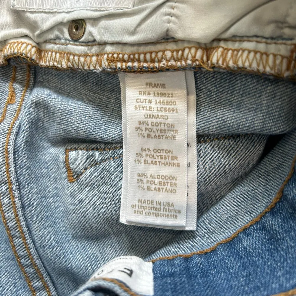 Frame Denim Medium Wash Blue Distressed Low Rise Le Cut Off Shorts Size 24 - Image 4