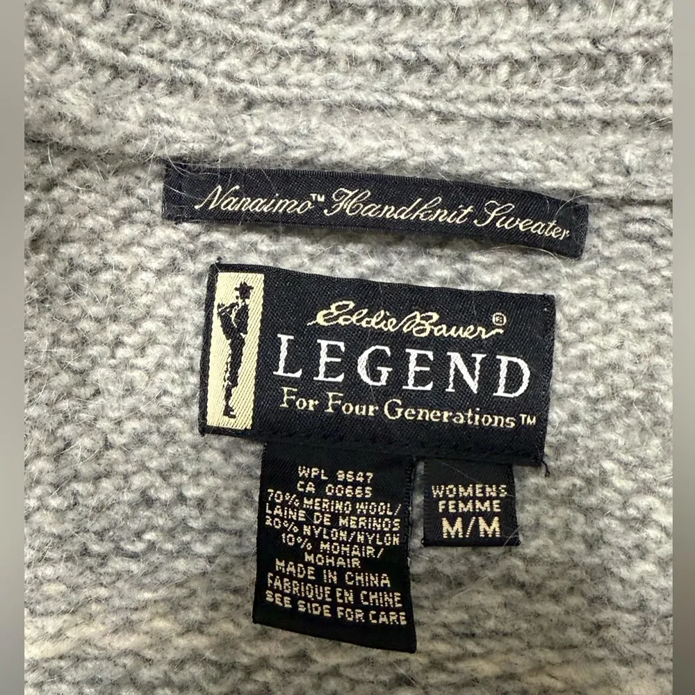 Eddie Bauer Legend Handknit Sweater Nanaimo Merino Wool Mohair Vintage size M - Image 13