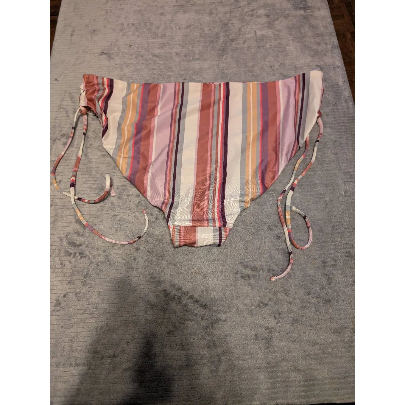 💚 ALYNED TOGETHER Women's Classic Lace Up Bikini The Shana Pink Stripes 2x 3 Size XXL - Image 3