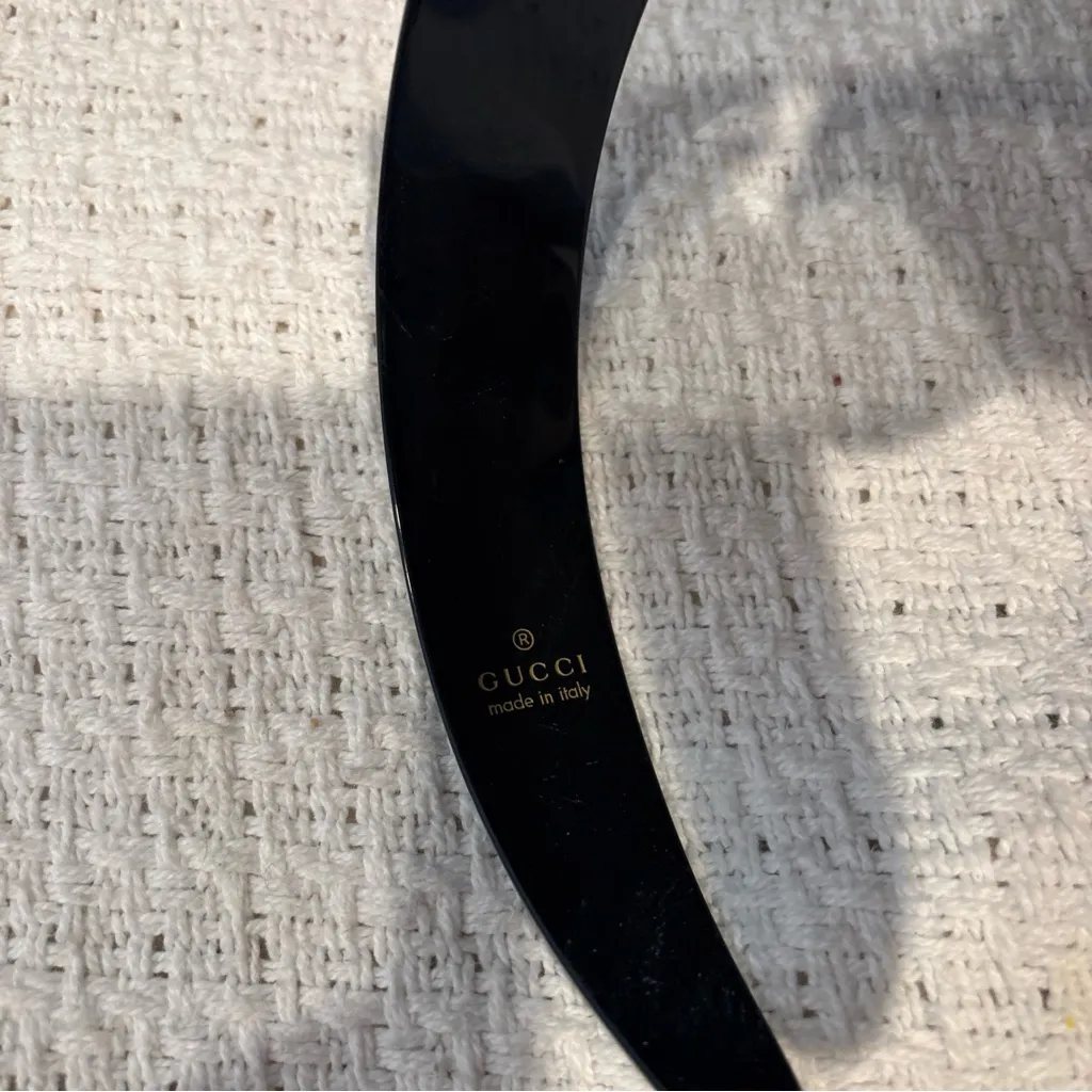 Gucci Black Headband with Crystal Logo - Image 5