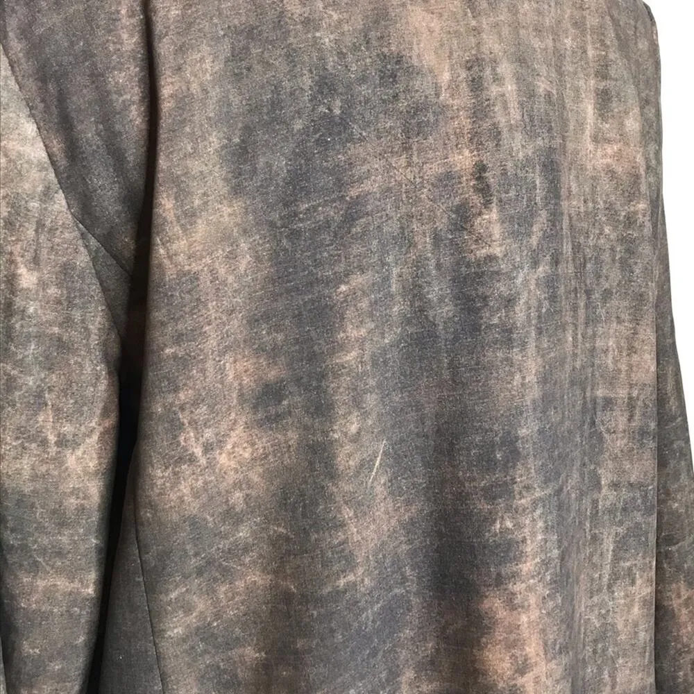 Eileen Fisher Women's Terra Silk Print Brown Bomber Jacket Size Medium - Image 5