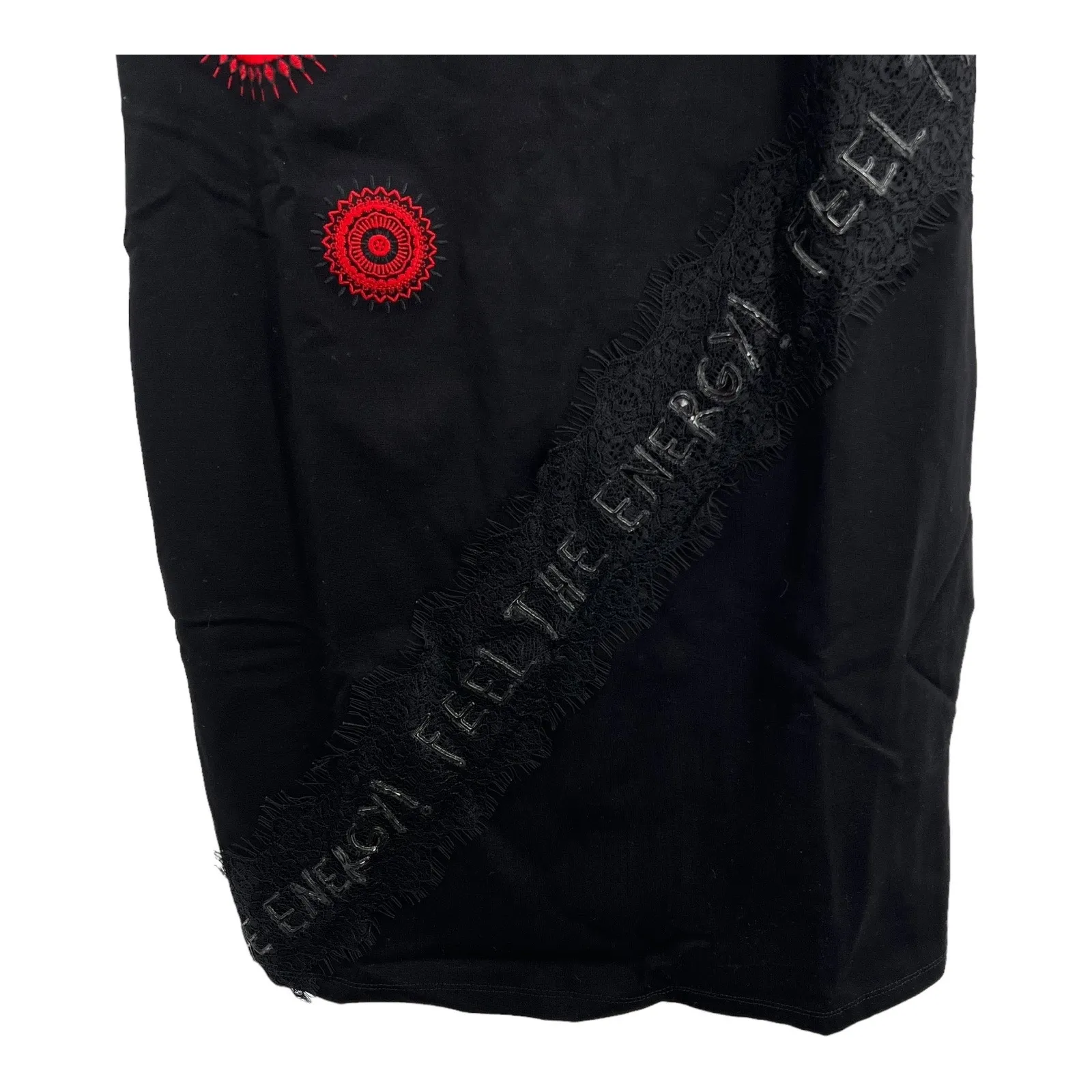 Desigual Black Sheath Dress Embroidered Detail Mandala‎ US Small New - Image 6