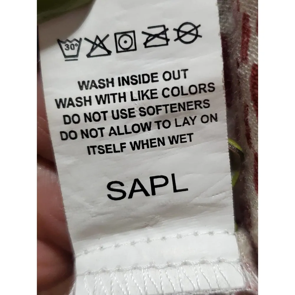 Serene Bohemian Flowy White & Maroon Round Neck Long Sleeve Top Blouse Size S - Image 10