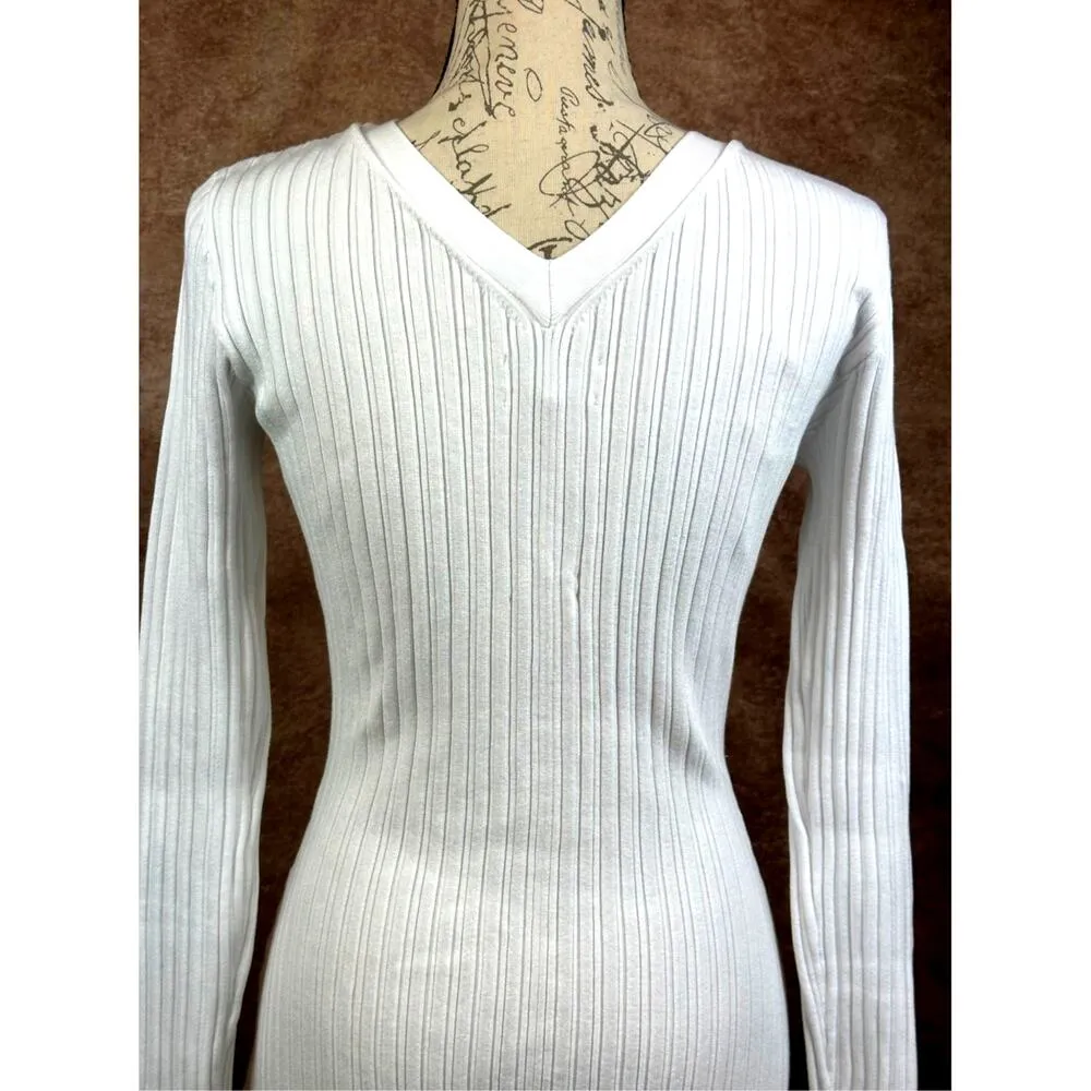 LITA By Ciara Icon Rib V Neck Cardigan Button Front Midi Dress - Image 13