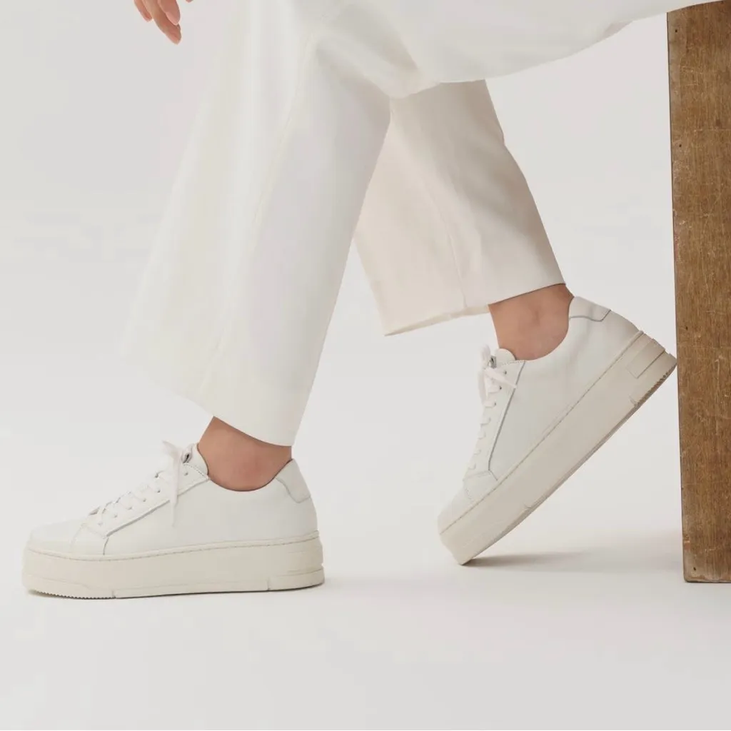 Vagabond Judy White Leather Platform Lace-Up Sneakers Size 8 US / 38 EU - Image 2