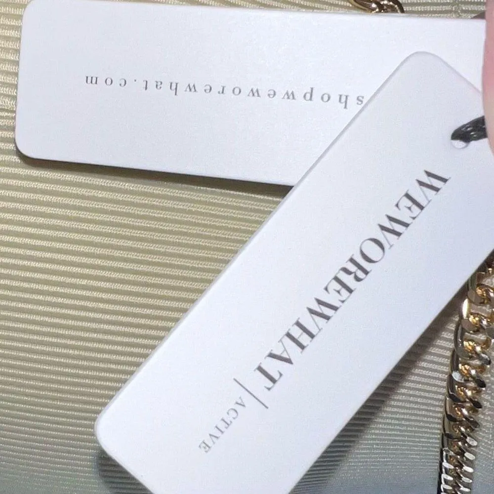 WeWoreWhat Solid Rib Scoop Jumpsuit in Khaki with Gold Chain Belt - Image 15